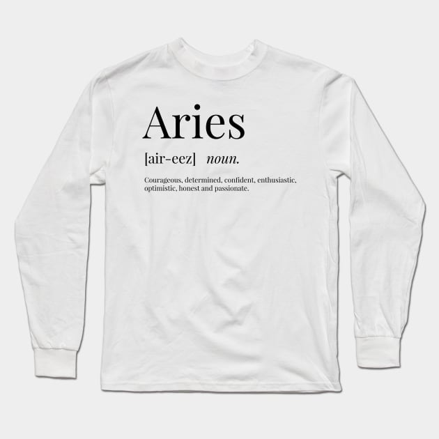 Aries Definition Long Sleeve T-Shirt by definingprints